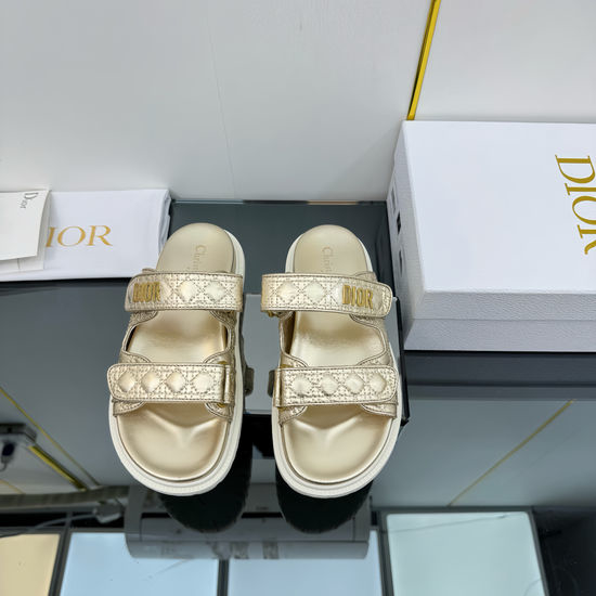Christian Dior CD Genuine Leather Embroidered Comfortable Casual Sandals