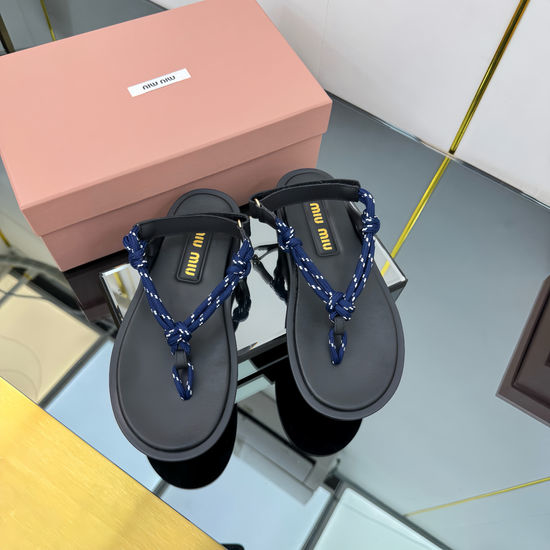 Miu Miu Cowhide Upper Sandals With Sheepskin Lining