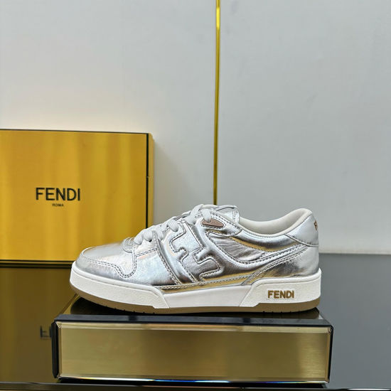 Fendi Two Tone Leather Stitched Classic Casual Sneakers