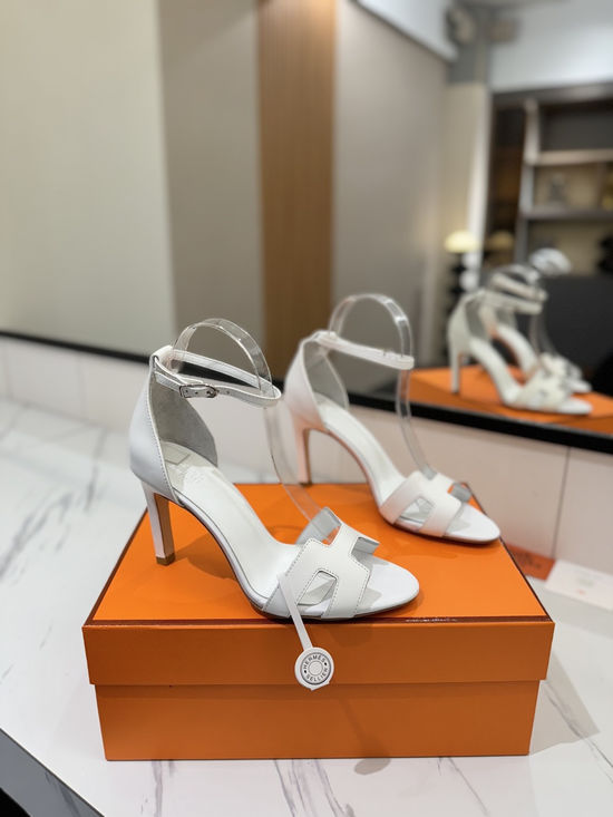 Hermes Premium Smooth Leather High Heel Comfort Shoes
