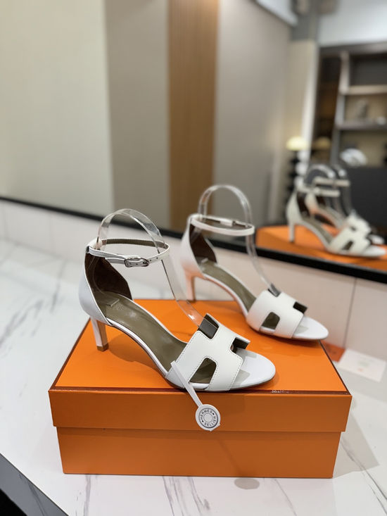 Hermes Premium Smooth Leather Mid Heel Comfort Shoes