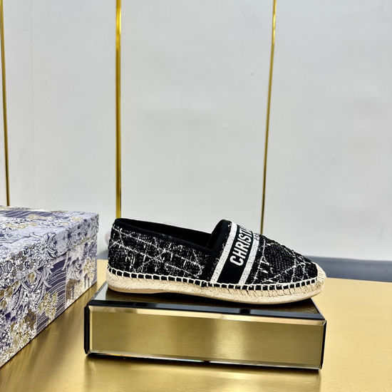 Christian Dior Classic Espadrille Flats with Comfortable Woven Sole