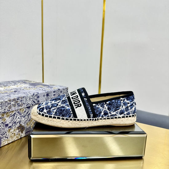 Christian Dior Classic Espadrille Flats with Comfortable Woven Sole