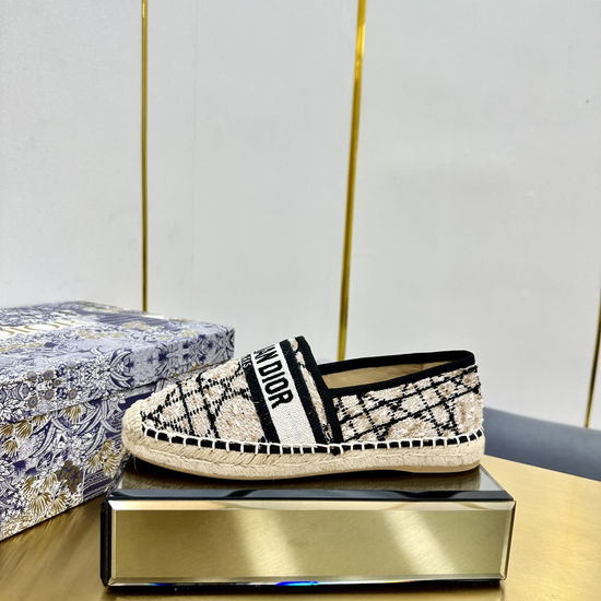 Christian Dior Classic Espadrille Flats with Comfortable Woven Sole