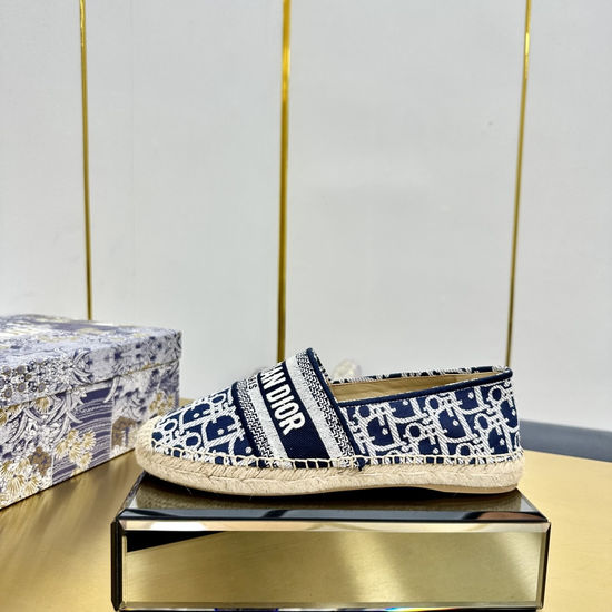 Christian Dior Classic Espadrille Flats with Comfortable Woven Sole