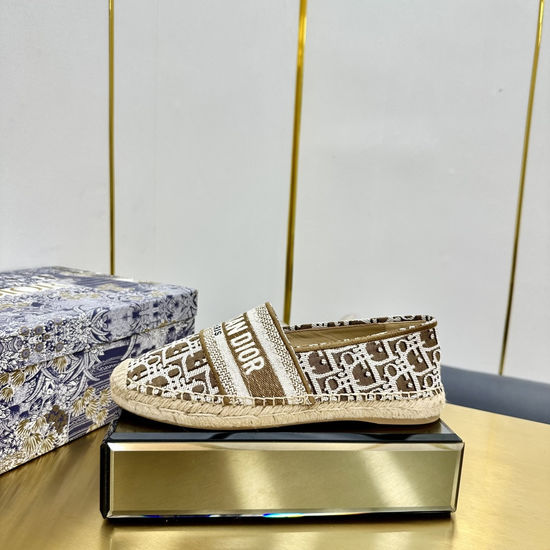 Christian Dior Classic Espadrille Flats with Comfortable Woven Sole