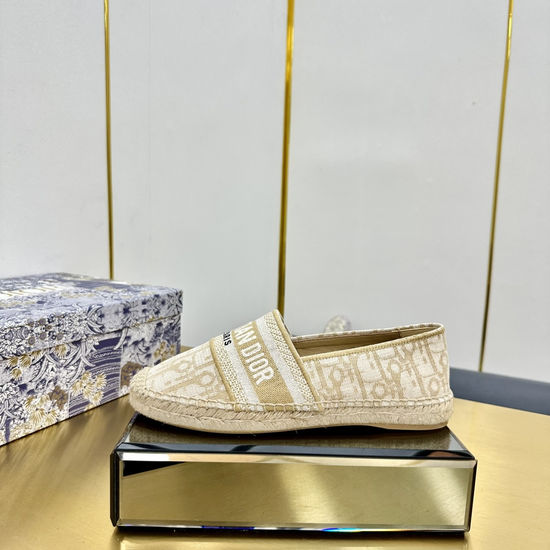 Christian Dior Classic Espadrille Flats with Comfortable Woven Sole