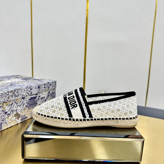 Christian Dior Classic Espadrille Flats with Comfortable Woven Sole