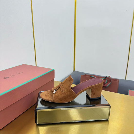 Loro Piana Knit Upper Slippers with Sheepskin Lining and Leather Sole