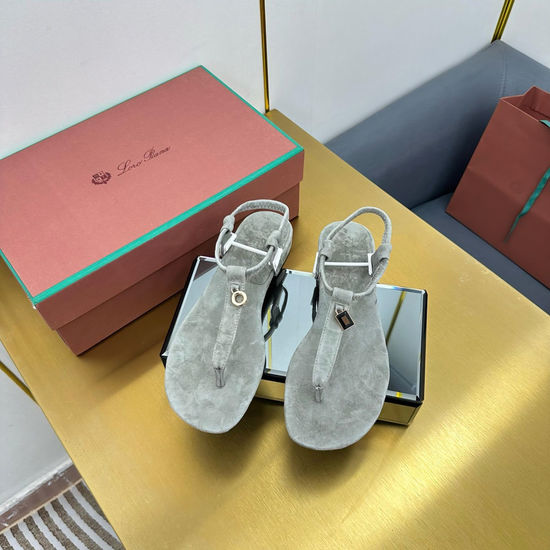 Loro Piana Soft Suede Slides Cashmere Lining Silk Insole Genuine Leather Sole