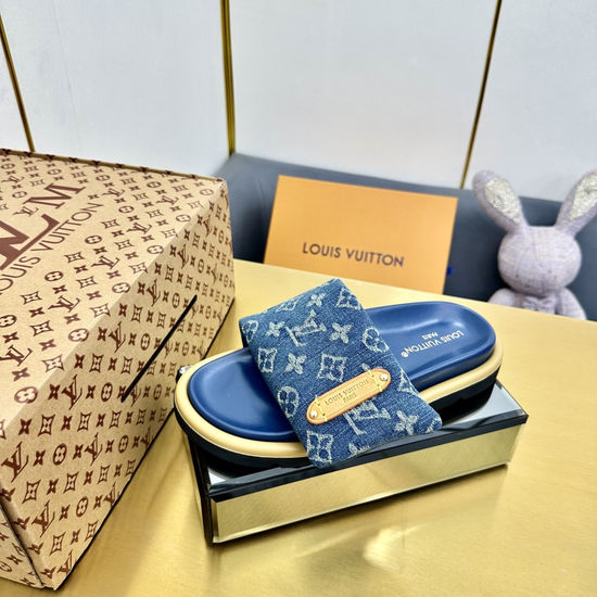 Louis Vuitton Premium Down Filled Slippers with Fluffy Comfort Fit
