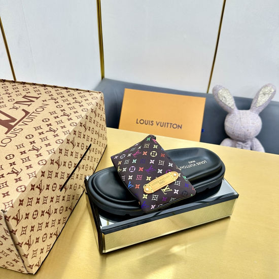 Louis Vuitton Premium Down Filled Slippers with Fluffy Comfort Fit