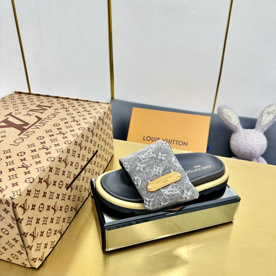 Louis Vuitton Premium Down Filled Slippers with Fluffy Comfort Fit
