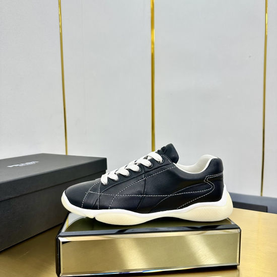 Prada Premium Leather Retro Trainers Comfortable Versatile Casual Shoes