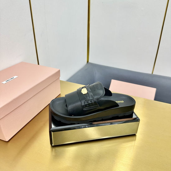 Miu Miu Chic Coin-Embellished Loafer Mules for Casual Wear