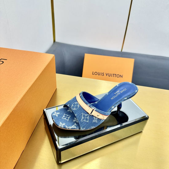 Louis Vuitton LV Colorful Pattern Flat Slippers Bow Decor Leather Lining