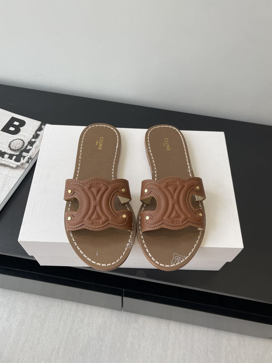 Celine Vintage Open Toe Flat Roman Style Casual Sandals