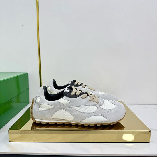Bottega Veneta Vintage Suede Nylon Casual Sports Shoes With Woven Sole