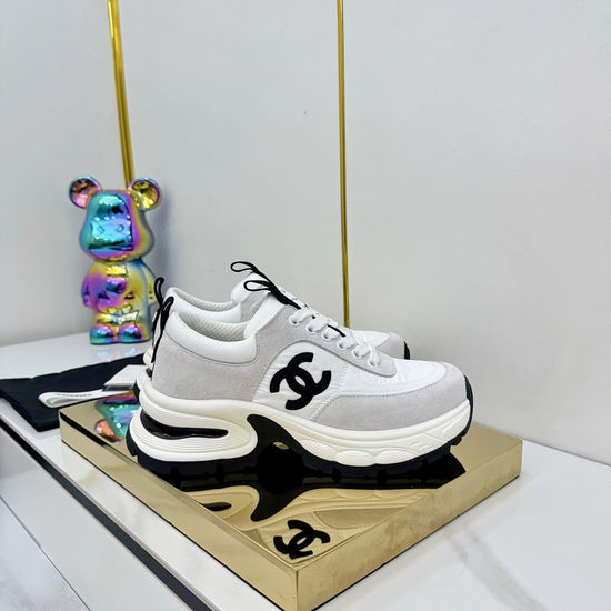 Chanel Classic Two Tone Casual Sneakers Premium Leather Comfortable Shoes