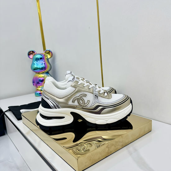 Chanel Classic Two Tone Casual Sneakers Premium Leather Comfortable Shoes