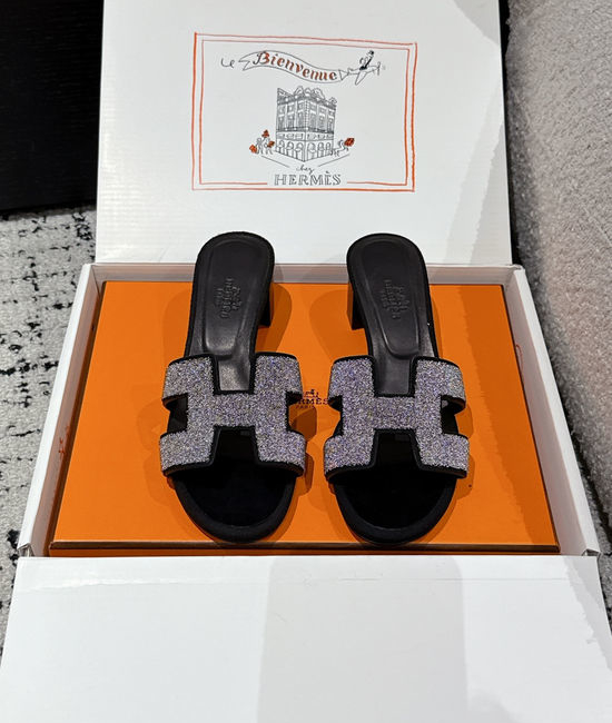 Hermes Embellished High Heel Slide Sandals Premium Quality