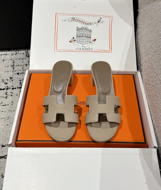 Hermes Embellished High Heel Slide Sandals Premium Quality