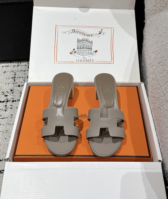 Hermes Embellished High Heel Slide Sandals Premium Quality