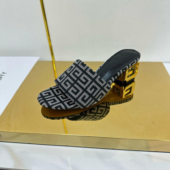 Givenchy Chunky Heel Slides Genuine Leather Comfortable Fashion Slippers