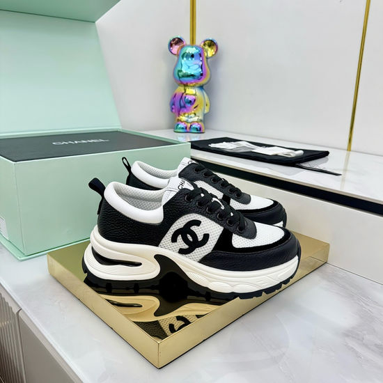Chanel Classic Two Tone Casual Sneakers Premium Leather Comfortable Shoes