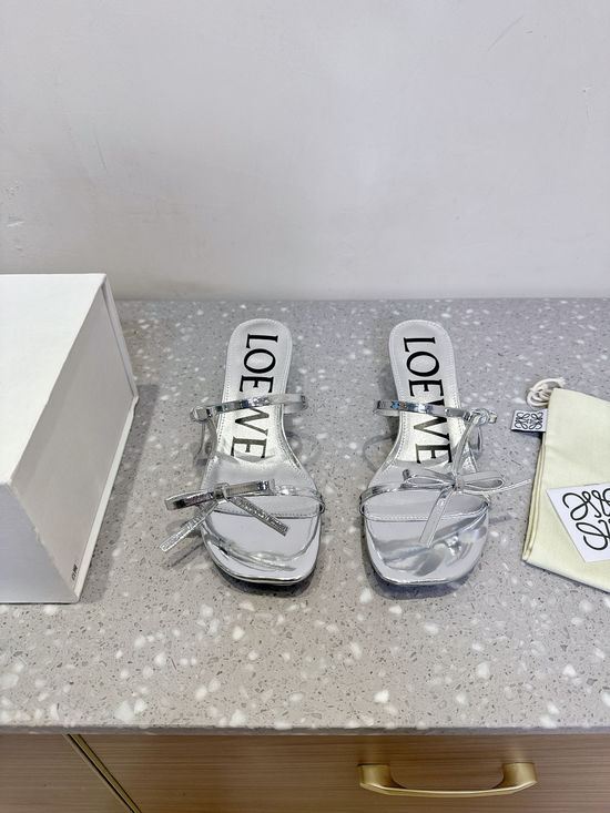 Loewe Elegant Kitten Heel Comfortable Bow Slides
