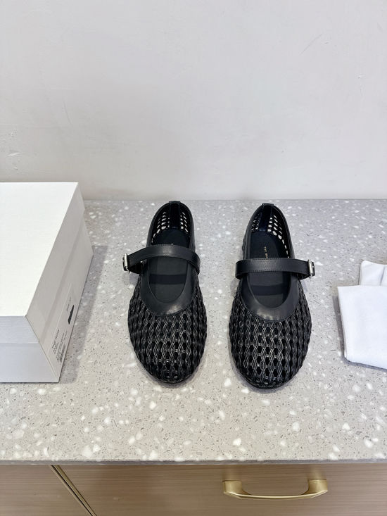 The Row Woven Hollow Mary Jane Flats Soft Sole Comfortable Casual Shoes