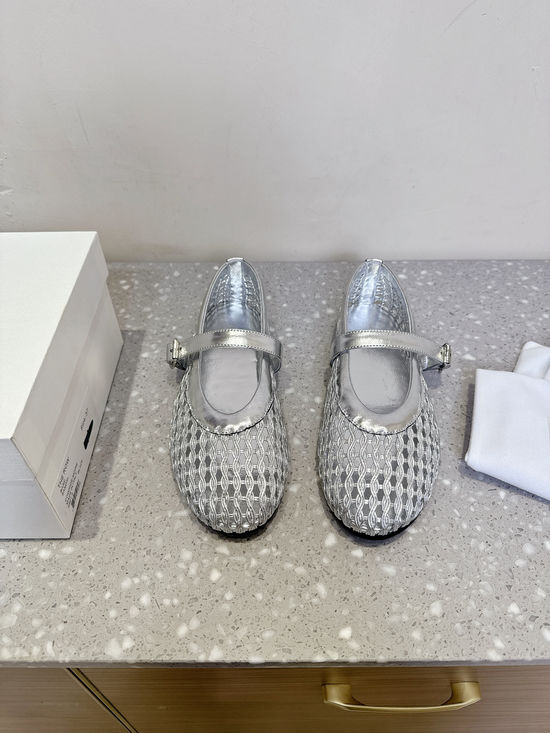 The Row Woven Hollow Mary Jane Flats Soft Sole Comfortable Casual Shoes