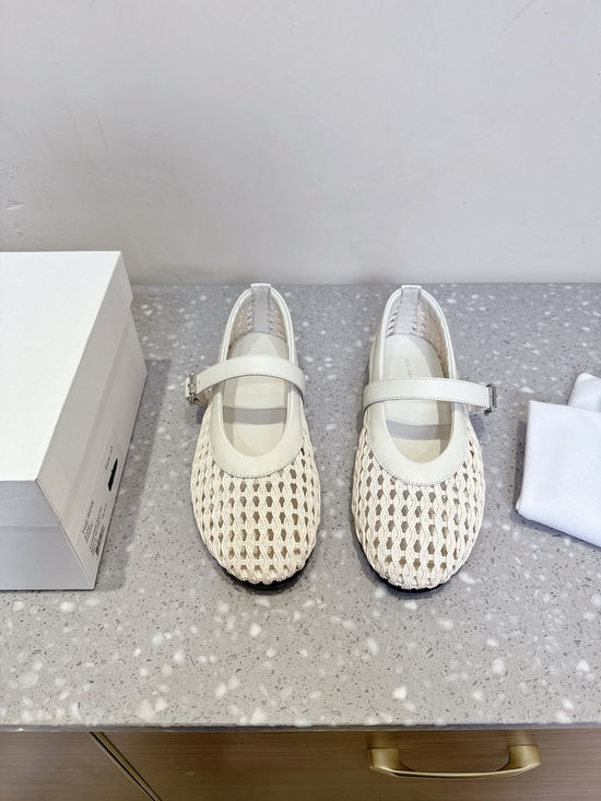The Row Woven Hollow Mary Jane Flats Soft Sole Comfortable Casual Shoes