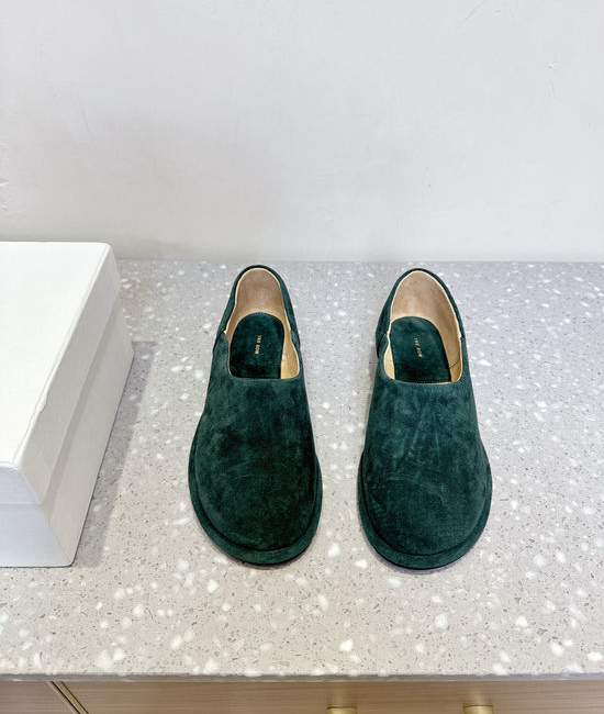 The Row Soft Suede Thick Sole Casual Loafers