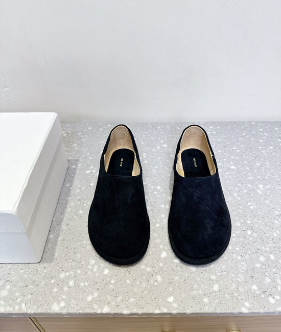 The Row Soft Suede Thick Sole Casual Loafers