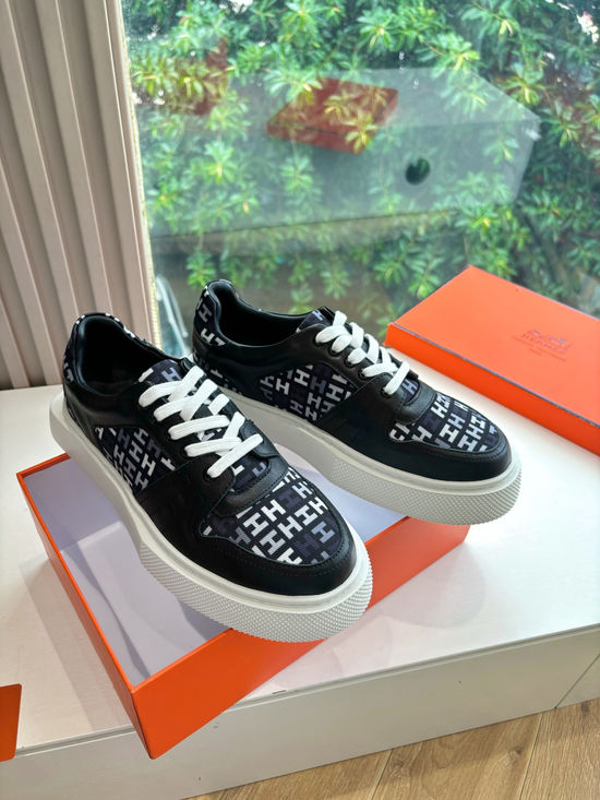 Hermes Casual Comfortable Sneakers Premium Leather Upper