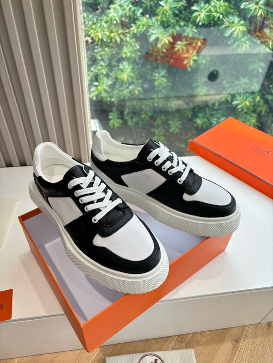 Hermes Casual Comfortable Sneakers Premium Leather Upper