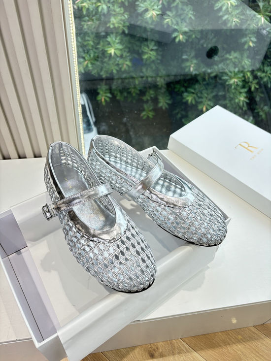 Roger Viver Cowhide Upper Mesh Flat Comfortable Walking Shoes