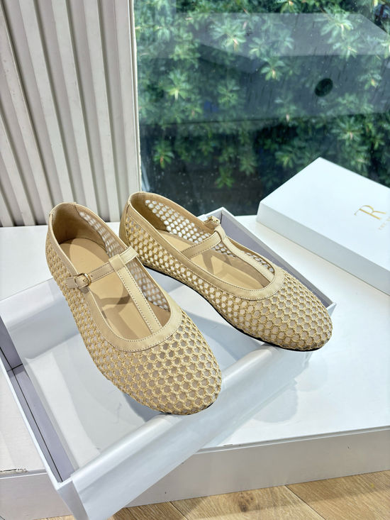Roger Viver Cowhide Upper Mesh Flat Comfortable Walking Shoes