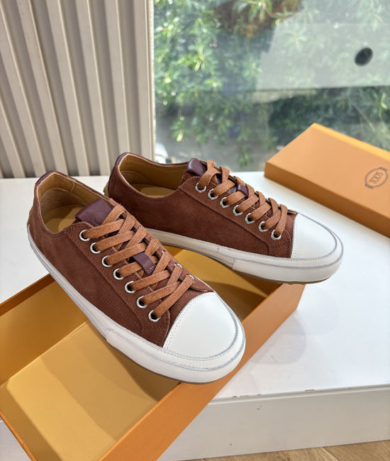 Tods Genuine Leather Casual Sneakers Comfortable Soft Sole Footwear