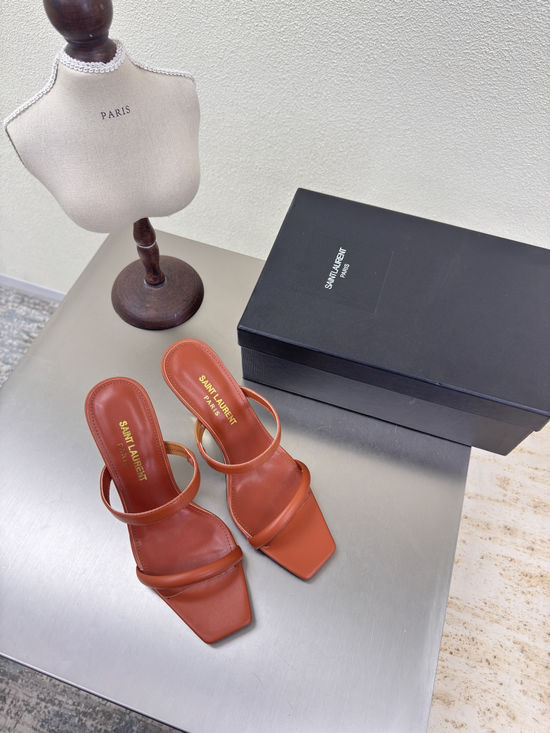 Yves Saint Laurent Sophisticated Orange Striped High-Heels with Comfort Sole