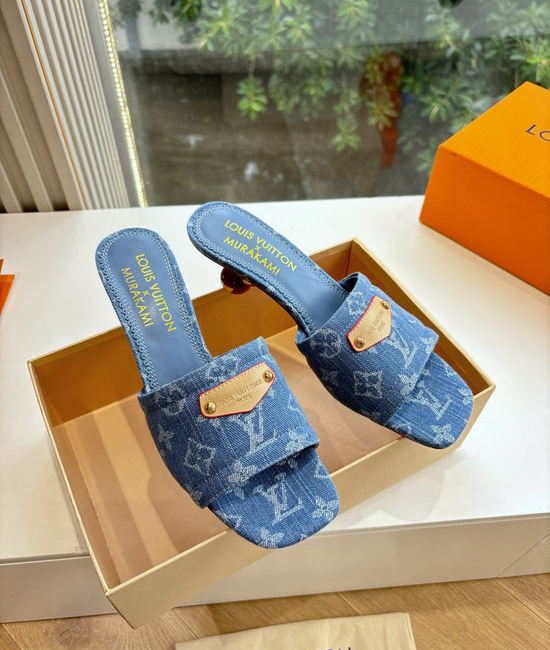 Louis Vuitton LV Cherry Decor Bow Flat Slide Sandals Premium Grade
