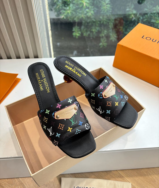 Louis Vuitton LV Cherry Decor Bow Flat Slide Sandals Premium Grade
