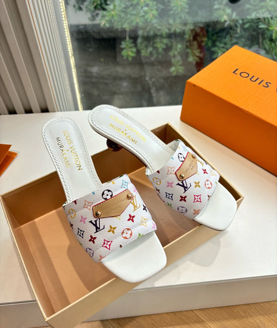 Louis Vuitton LV Cherry Decor Bow Flat Slide Sandals Premium Grade
