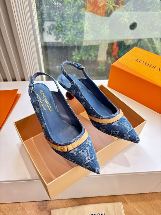 Louis Vuitton Cherry Pattern Flat Sandals with Classic Printed Upper