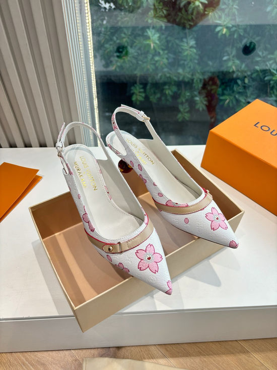 Louis Vuitton Genuine Leather Cherry Espadrille Sandals Premium Version