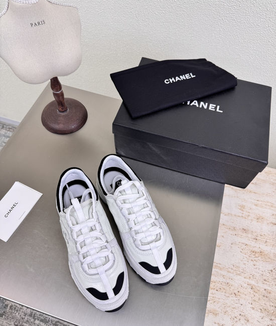 Chanel White Embroidered Round Toe Casual Flat Shoes Premium Quality