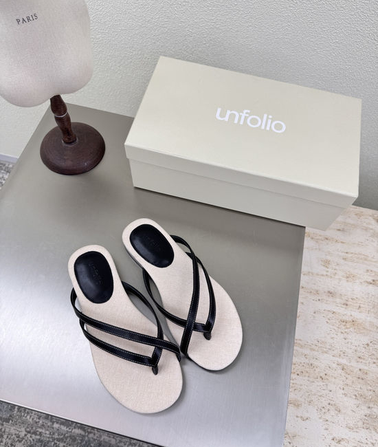 Unfolio Cow Leather Strap Toe-Post Sandals Premium Comfort