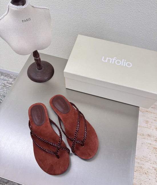Unfolio Woven Leather Strap Toe-Post Sandals Premium Comfort
