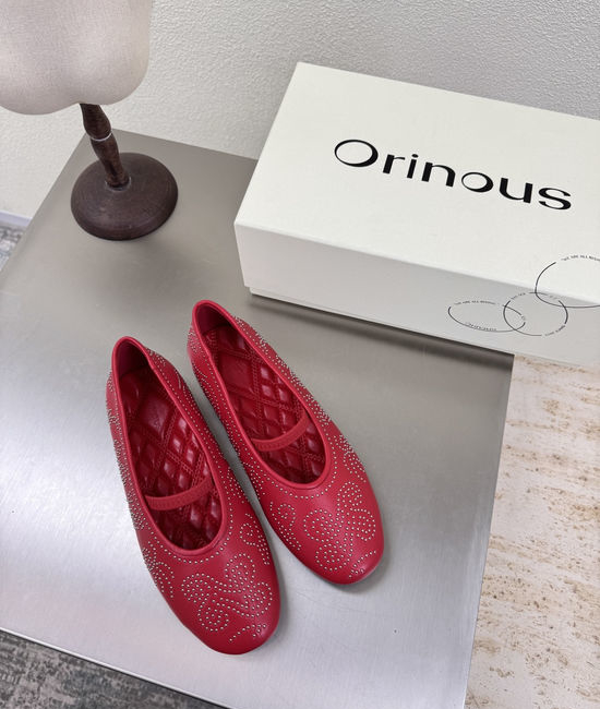 Orinous Embellished Rivet Mary Jane Flats Soft Sheepskin Upper